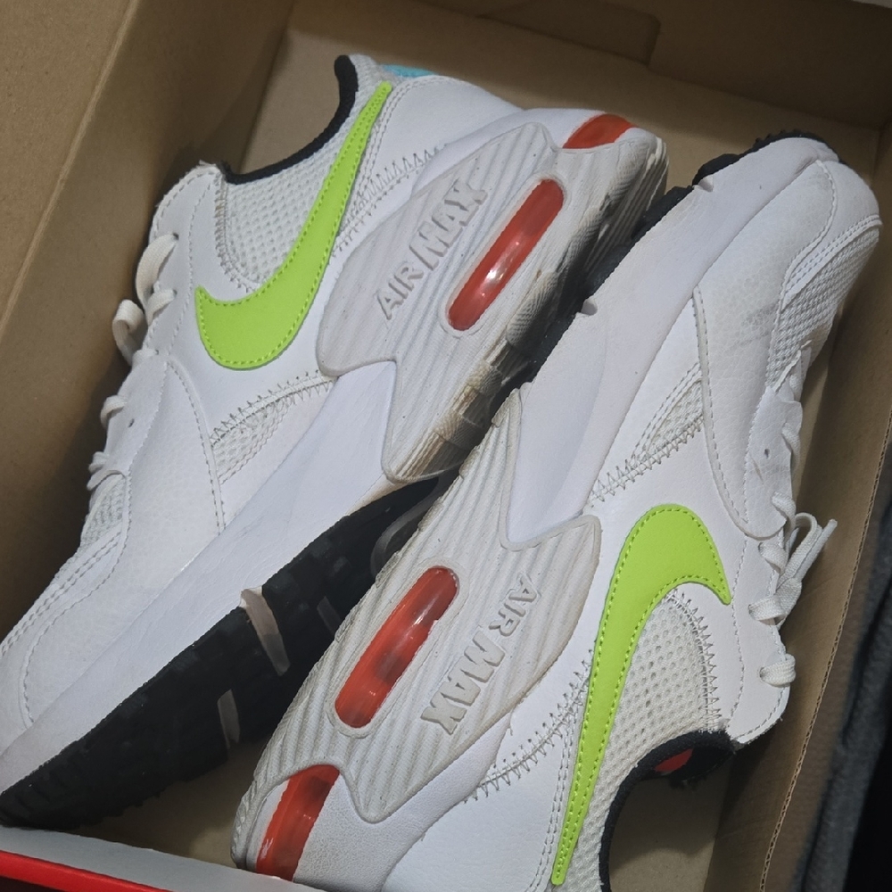 Nike Air Max White with Neon Accents.